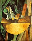 Pablo Picasso Canvas Paintings - Bread and Fruit Dish on a Table